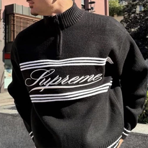 슈프림 스크립트 스트라이프 하프 집 스웨터 ~3Color~