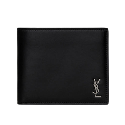 세인트로랑(생로랑) 매트 레더 타이니 카산드라 반지갑 블랙/은장