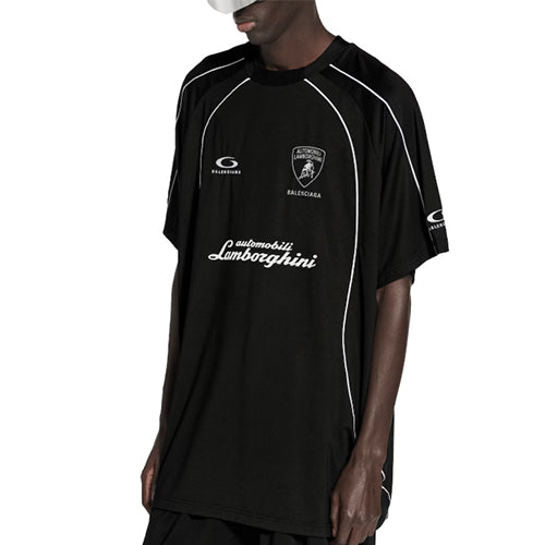 발렌시아가 오토모빌리 람보르기니 오버사이즈 사커 티셔츠 블랙