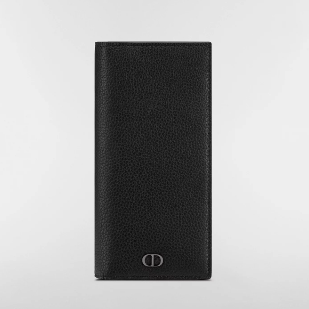 (국내배송)디올 CD 로고 그레인 가죽 장지갑 블랙