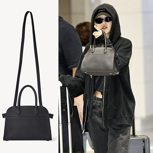 더 로우 소프트 마고 10 백 레더 핸드 크로스백 블랙 (한가인,로재 착용)