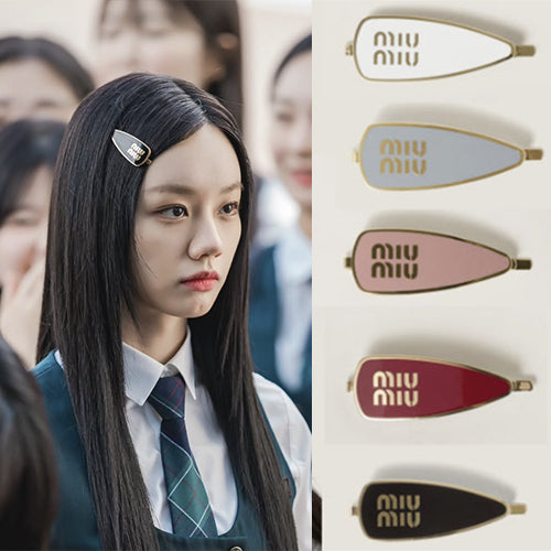 미우미우 에나멜 메탈 헤어클립 헤어핀 ~6Color~ (혜리 착용)