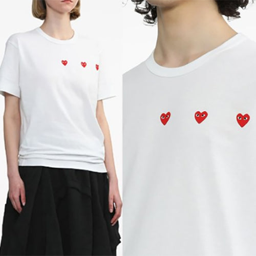 (국내배송) 꼼데가르송 트리플하트 반팔 티셔츠 ~2Color~
