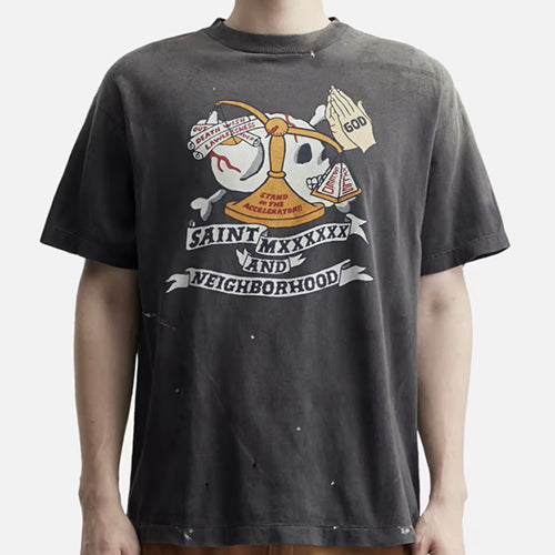 세인트 마이클 GOD 반팔 티셔츠