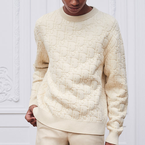 디올 오블리크 스웨터 아이보리