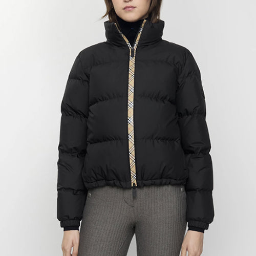 버버리 체크 테이프 앰블사이드 퍼퍼 재킷 블랙