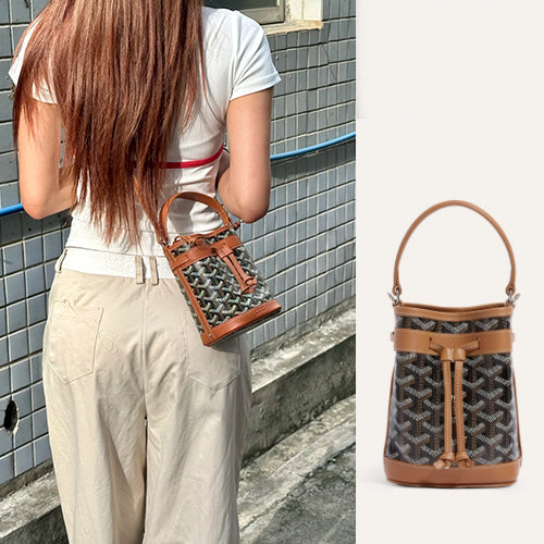 고야드 쁘띠 플로 미니 버킷백 블랙 탄