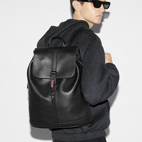 구찌 라지 백팩 웹 블랙