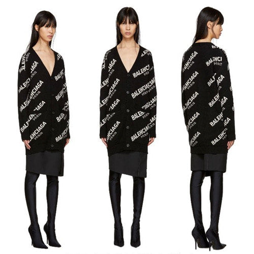 (국내배송, 당일출고) 발렌시아가 로고 울 가디건