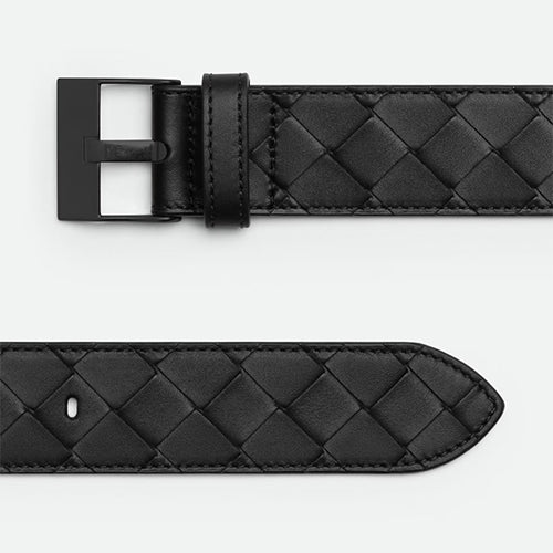 보테가 베네타 워치 블랙버클 벨트 블랙 35MM
