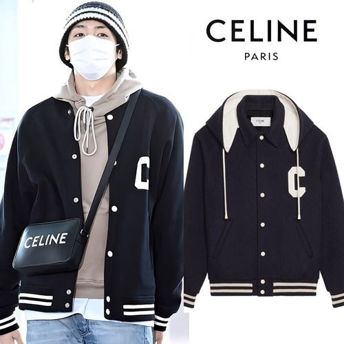 (국내배송, 당일출고) 셀린느 보플 캐시미어 후드 바시티 자켓 - 뷔,리샤,노제,김유정