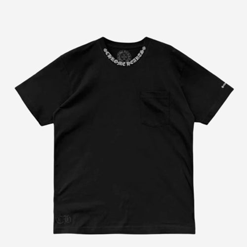 (국내배송) 크롬하츠 넥 레터링 반팔 티셔츠 블랙