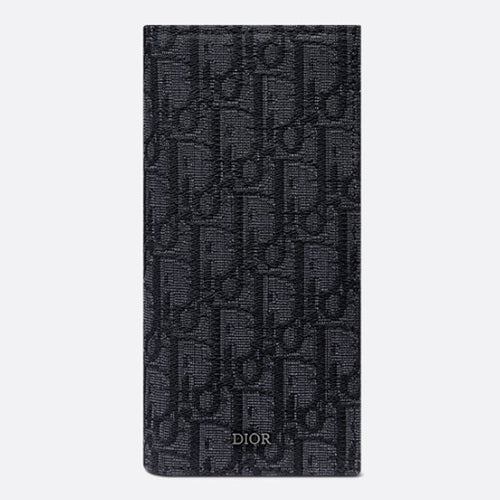 디올 버티컬 장지갑 블랙