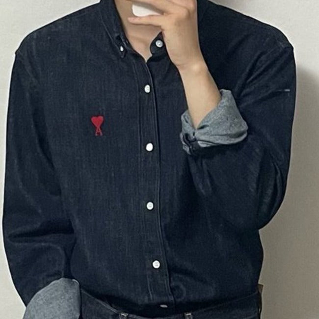 (국내배송) 아미 스몰하트 데님 셔츠 ~2Color~