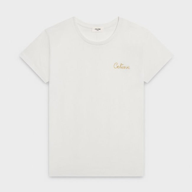 (국내배송, 당일출고) 셀린느 체인 스티치 골드 루렉스 자수 티셔츠