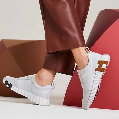 (세일상품,당일출고) 에르메스 바운싱 스니커즈 카프스킨 스웨이드 화이트&블랑 ~41사이즈~