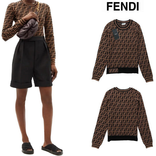 (국내배송) 펜디 FF 로고 자카드 니트 스웨터