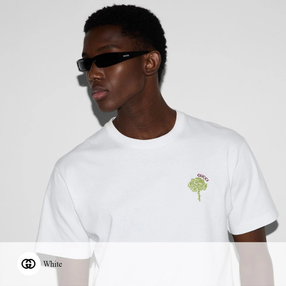 (국내배송, 당일출고) 구찌 플라워 자수 반팔 티셔츠