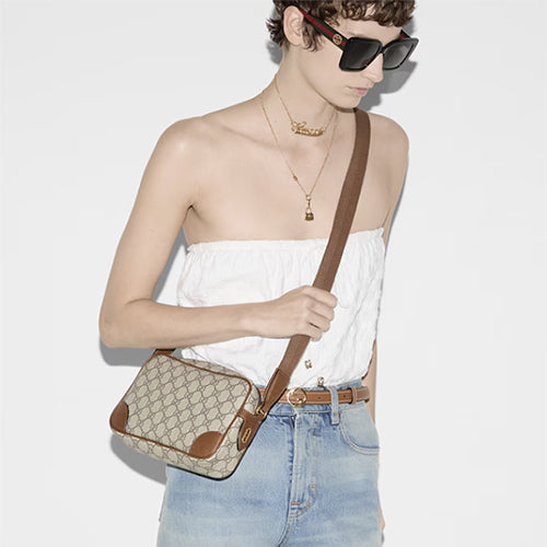 구찌 GG 엠블럼 엠보스 수퍼 미니 크로스백