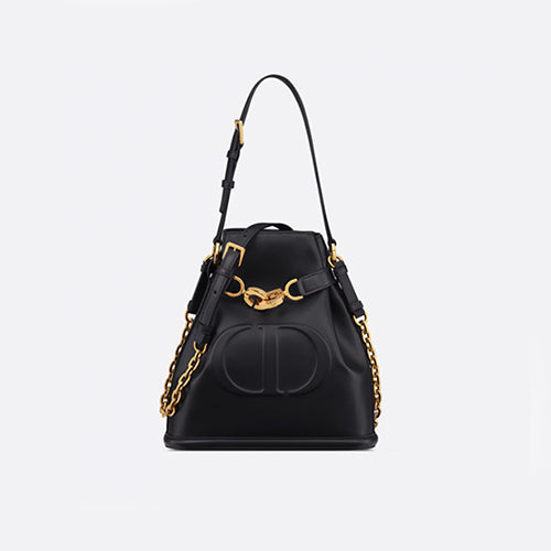 디올 스몰 세 디올 백 CD 엠보스드 버킷백 블랙