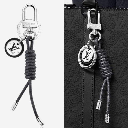 루이비통 레더 로프 키 홀더 그래파이트