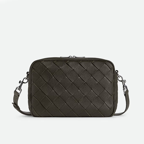 보테가 베네타 인트레치아토 카메라백 크로스백 카키