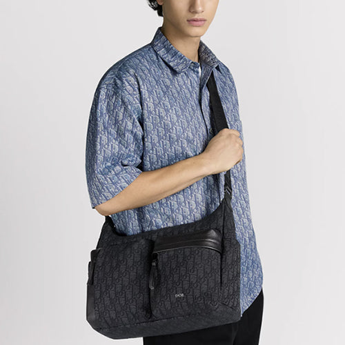 디올 미디엄 라이더 소프트 호보 크로스백 블랙