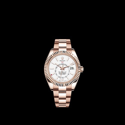 로렉스 SKY-DWELLER 오이스터 에버로즈 골드 화이트판 42MM