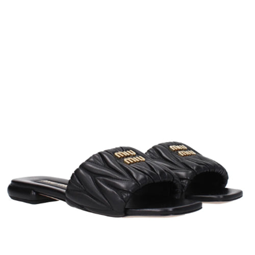 미우미우 로고 플라크 마틀라쎄 슬리퍼 ~5Color~