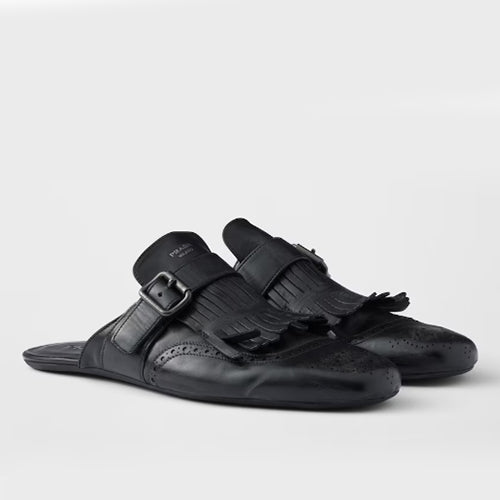 프라다 프린지드 몽크 스트랩 레더 뮬 ~2Color~