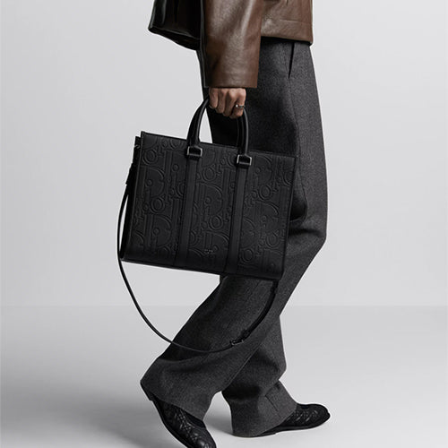 디올 이스트 웨스트 미디엄 토트백 블랙