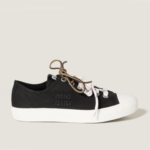 미우미우 워시드 데님 스니커즈 블랙