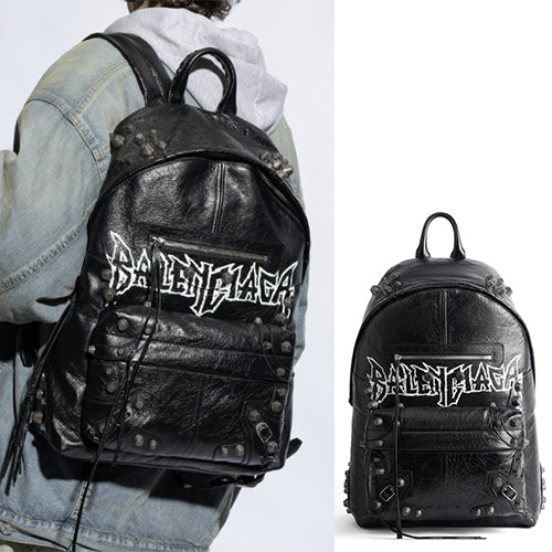 발렌시아가 르 카골 맨 Diy 메탈 백팩 블랙