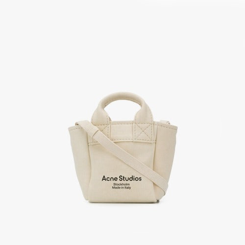 아크네 로고 프린팅 캔버스 스몰 핸드 숄더백