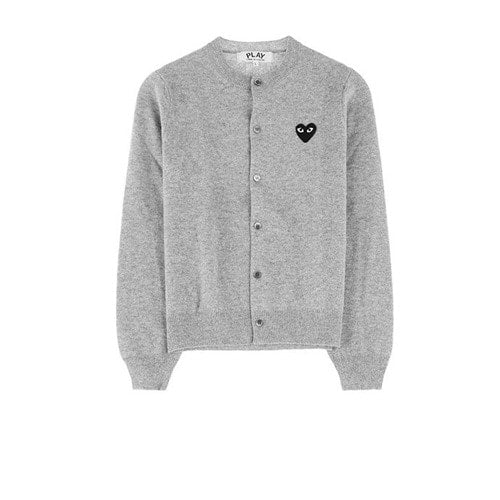 (국내배송, 당일출고) 꼼데가르송 라운드넥 여성용 가디건 그레이