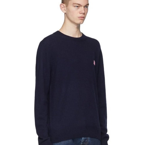 (국내배송) 아크네스튜디오 핑크패치 울 니트스웨터 네이비