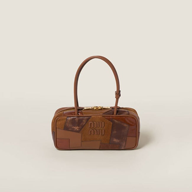 미우 미우 아르카디 가죽 패치워크 백