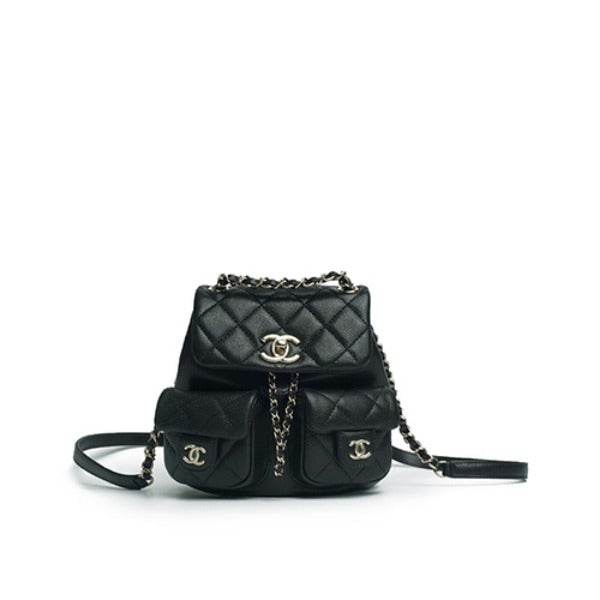 샤넬  그레인드 샤이니 카프스킨 스몰 백팩