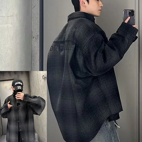 발렌시아가 오버사이즈 셔츠 그레이/블랙