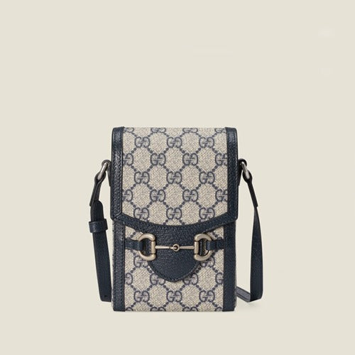 구찌 홀스빗 1955 베이지/블루 수프림 미니백