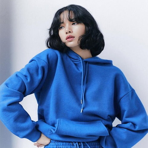 (국내배송, 당일출고) 셀린느 블루 로고 후드티셔츠 (리사, 이도현 착용)