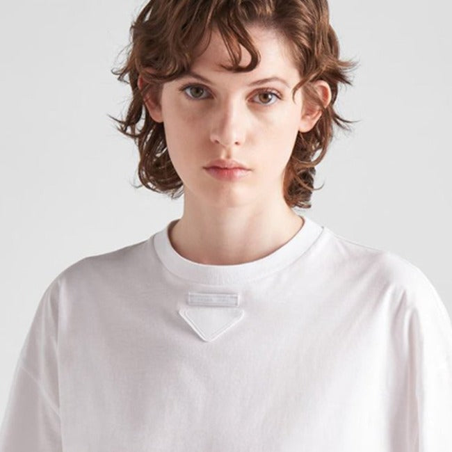 (국내배송, 당일출고) 프라다 Prada 로고 트라이앵글 크루넥 저지 티셔츠 ~2color~