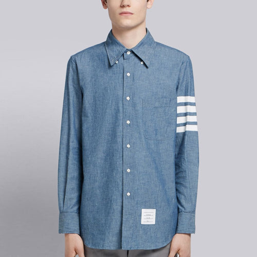 (국내배송, 당일출고) 톰브라운 사선 완장 샴브레이 셔츠