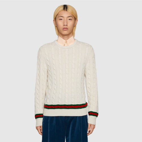 (국내배송, 당일출고) 구찌 웹 케이블 니트 스웨터 (이정재 착용)