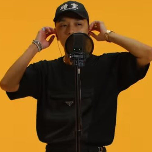 (국내배송) 프라다 블랙 개버딘 포켓 반팔 티셔츠 (쌈디 착용)