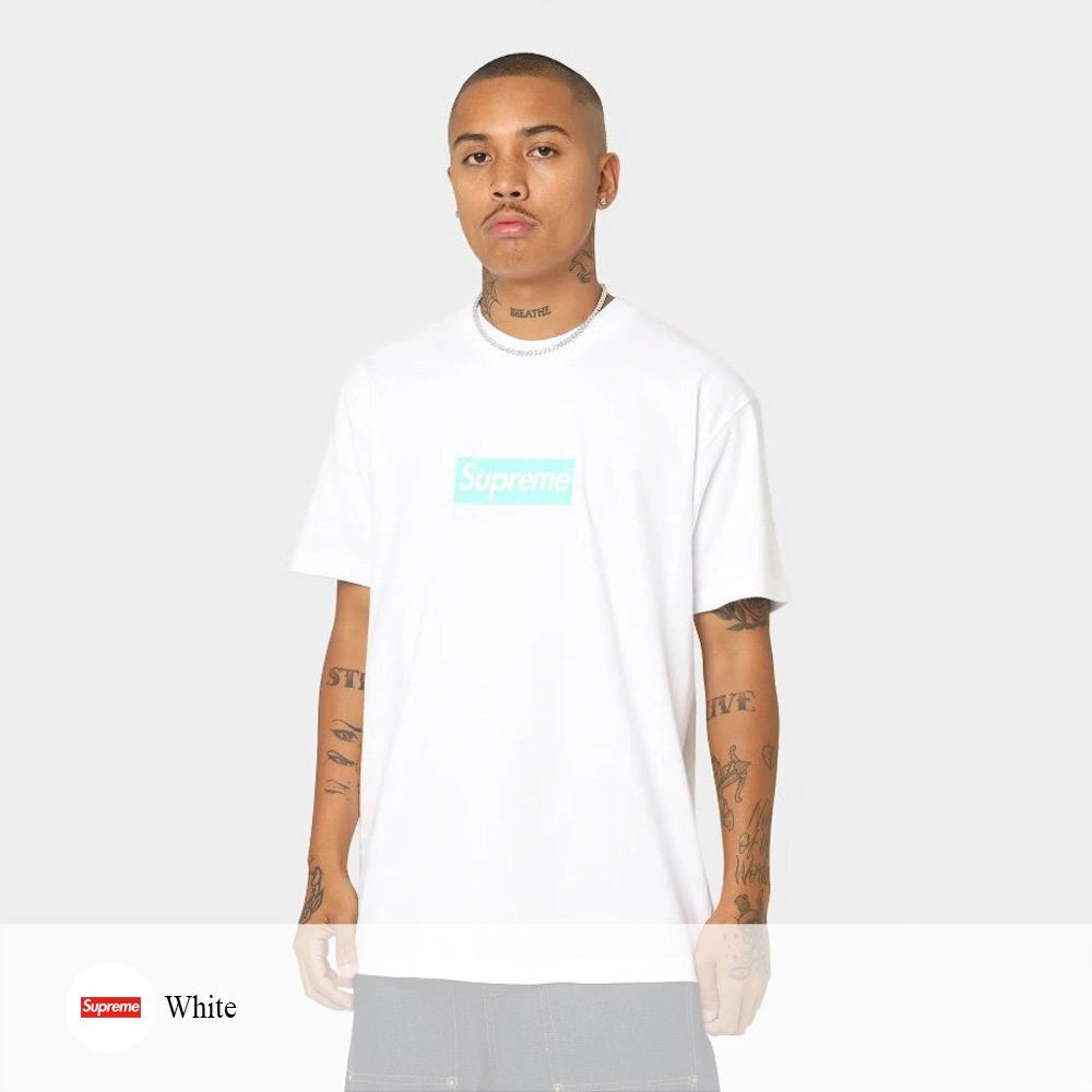 (국내배송, 당일출고) 슈프림 X 티파니 앤 코 박스 로고 반팔 티셔츠